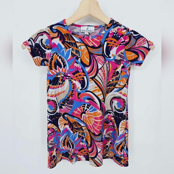 Jude Conally Multi Color Floral Spandex Blend Top Size 6 - Picture 1 of 11